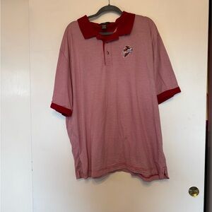 Antigua Red and White Iowa State University Polo Shirt